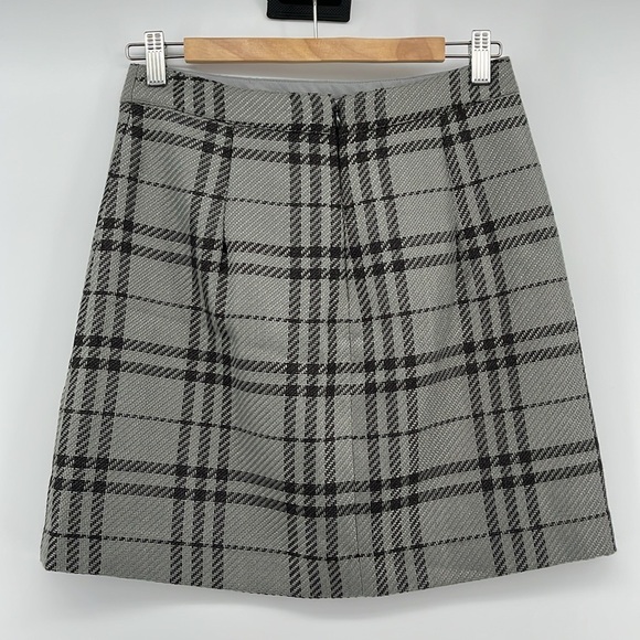 J.Crew Factory Gray Plaid Knitted Mini K2148 Skirt Style Size 0 - Picture 3 of 8